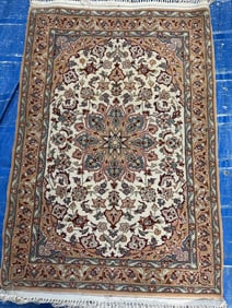 Hand Knotted Persian Esfahan 4.3x2.3 ft