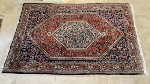 Hand Knotted Persian-bijar Rug 4z6 ft