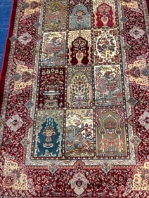 Hand Knotted hereke silk Rug  -2,6x8 ft