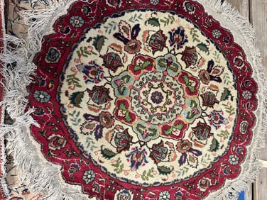 tHand Knotted Tabriz Rug -3.3x3.3 ft