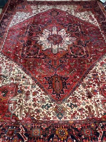 Hand Knotted Persian Heriz Rug 11x13.3ft