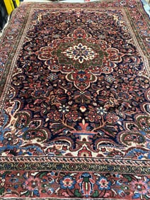 Hand Knotted Persian Hamedan Rug 4x6ft