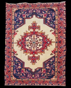 Hand Knotted Heriz Rug 6.3x4.5 ft