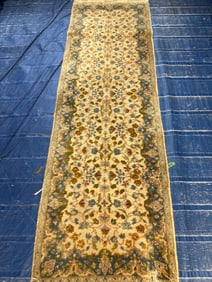 Hand Knotted Persian Kermen Rug -8x2.6 ft