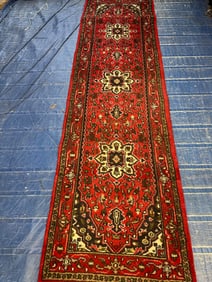 Hand Knotted -Heriz Rug -8.8x2.7 ft