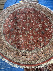 Hand Knotted Round Agra tabriz Rug  8.4x8.4 ft