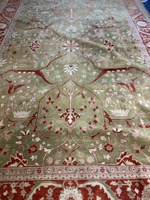 Hand Knotted Wool Oushak Rug 14.6x10 ft.