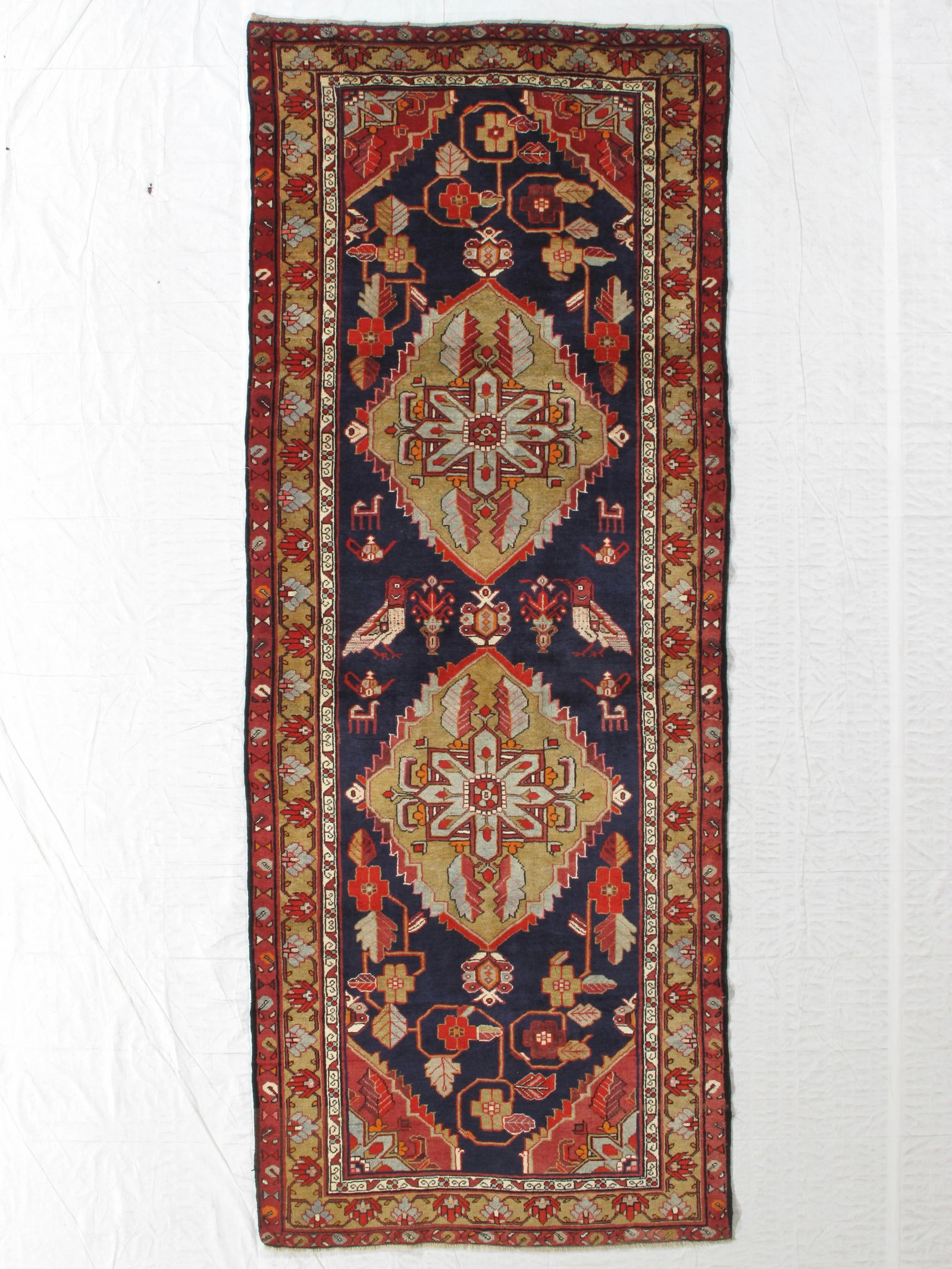 Hand Knotted Persian Ardibil Rug 4x11.2 ft: Hand Knotted Persian Ardibil Rug 4x11.2 ft