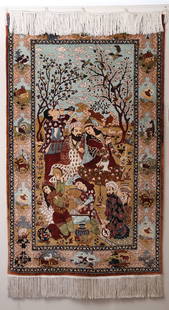 Hand Knotted Hereke Silk Rug 3.1x5.6 ft: Hand Knotted Hereke Silk Rug 3.1x5.6 ft