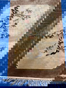 Hand Knotted Chinise Silk Rug 2x3 ft: Hand Knotted Chinise Silk Rug 2x3 ft