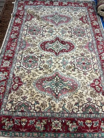 Hand Knotted Oushak Rug 8x5.6