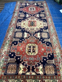 Hand Knotted Persan Ardibil 3.6x9.8  Rug 10.4x4.4 ft