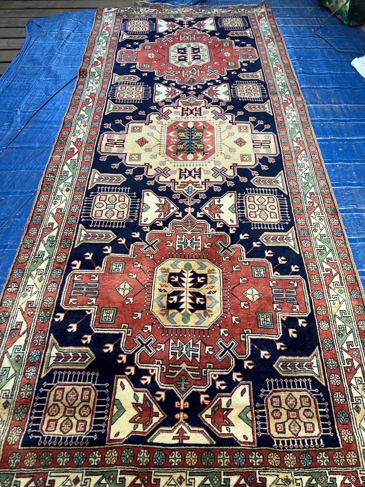 Hand Knotted Persan Ardibil 3.6x9.8 Rug 10.4x4.4 ft