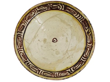 EARLY ISLAMIC PERSIAN NISHAPUR GLAZED POTTERY BOWL