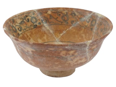 16TH CENTURY PERSIAN BLUE GLAZED POTTERY CERAMIC BOWL