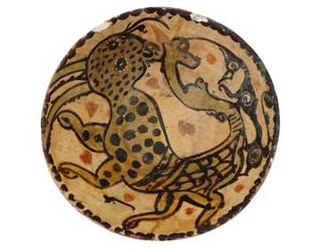EARLY ISLAMIC PERSIAN NISHAPUR GLAZED POTTERY BOWL