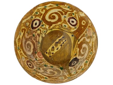 EARLY ISLAMIC PERSIAN NISHAPUR GLAZED POTTERY BOWL