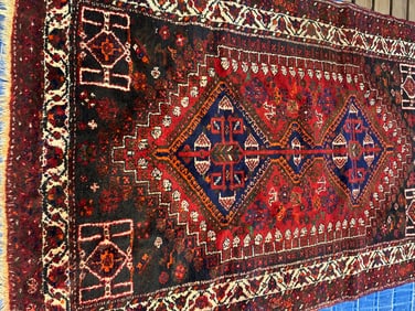 Hand Knotted Persian Ghasghie Rug  -11.3x4.8ft
