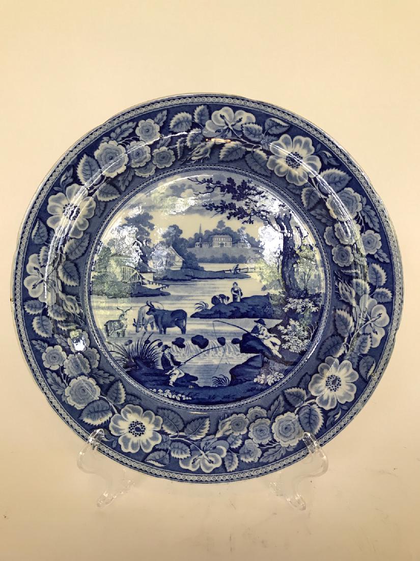 19th C. Blue and White English Transfer ware Plate (1 of 3)