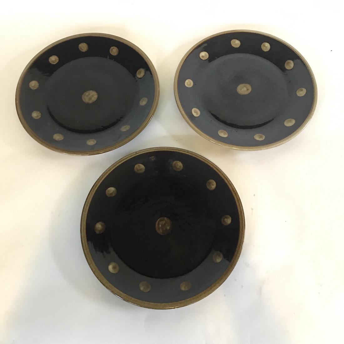 3 Signed Hadley Pottery Service Plates (1 of 2)