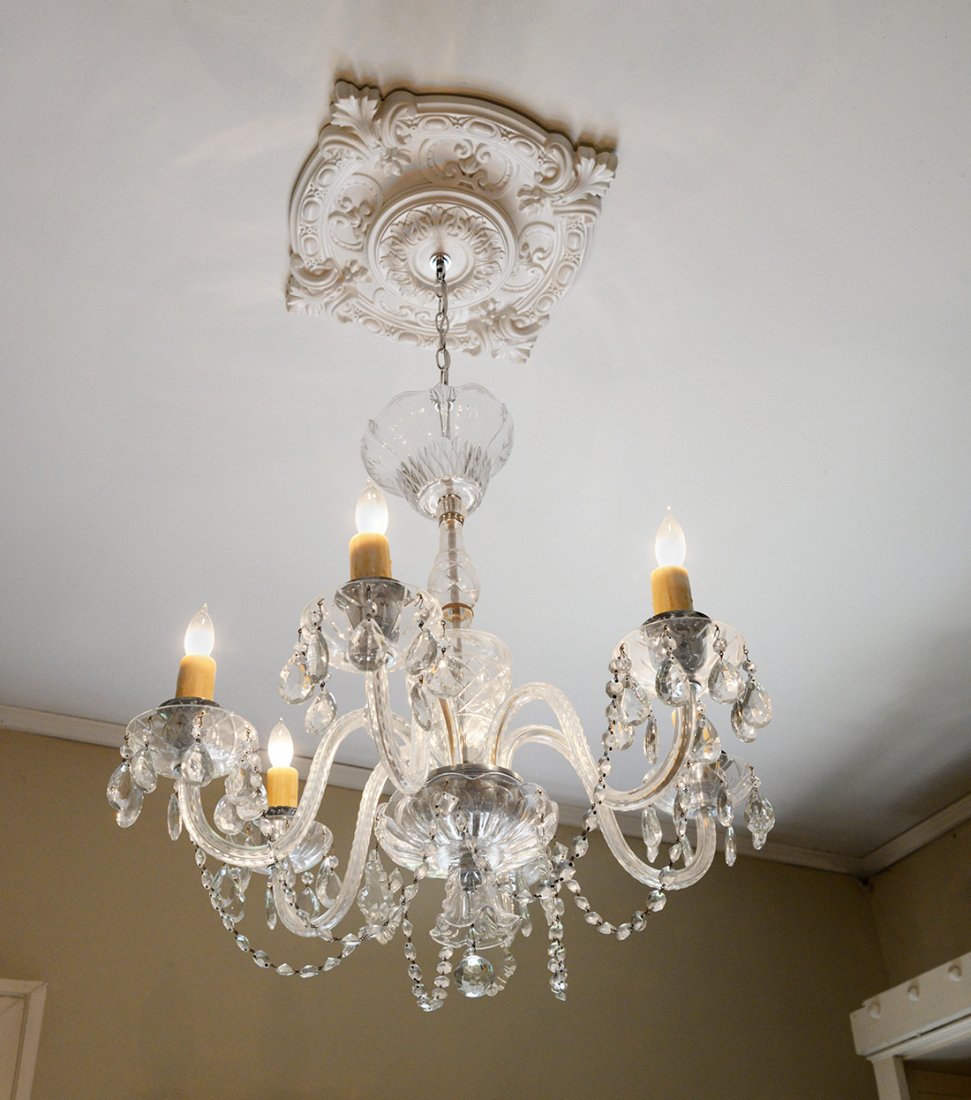 Cut Glass 8 Light Crystal Chandelier (1 of 4)