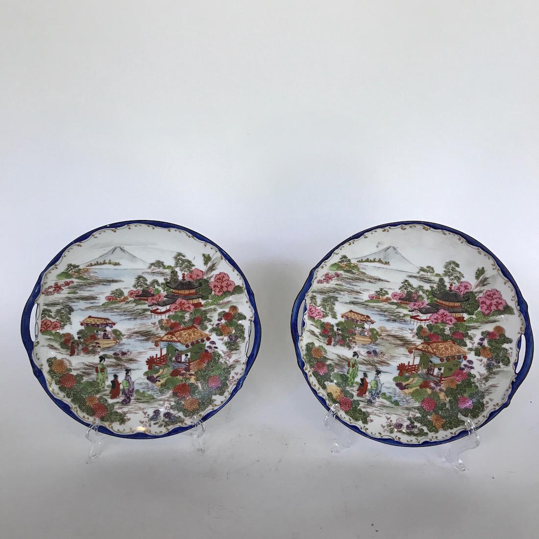 Japanese Nippon Cake Plates: Japanese Nippon Cake Plates, 9.5"D