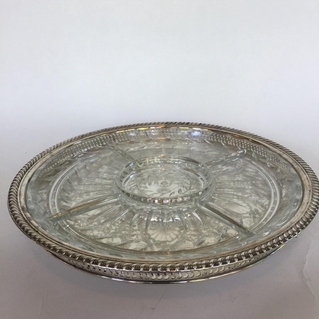 Silver Plate Lazy Susan Condiment Tray (1 of 6)