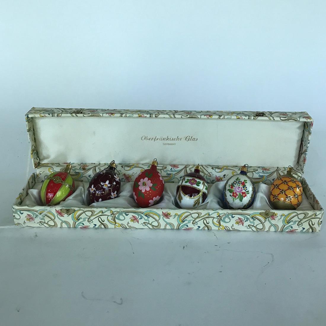 Six German Glass Eggs in Original Box (1 of 2)