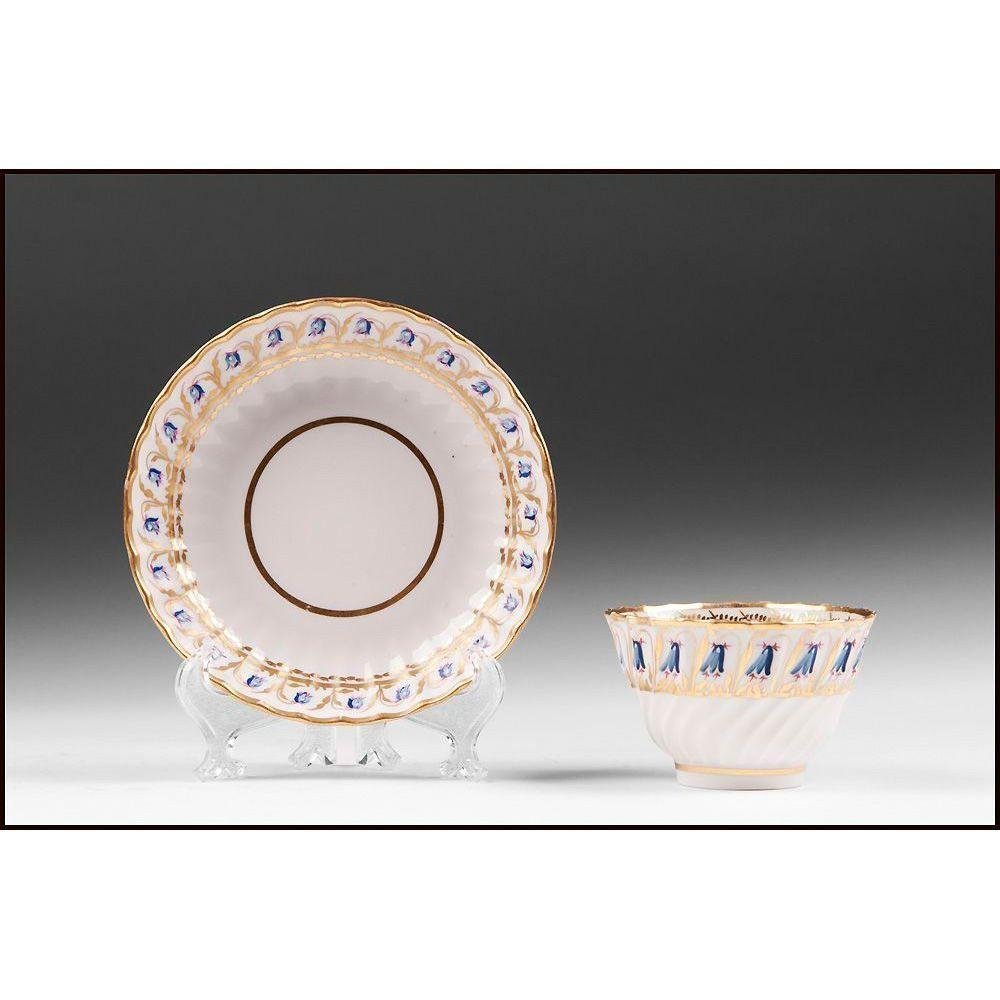 18th C. Derby, Duesbury Period, Soft Cup & Saucer (1 of 5)