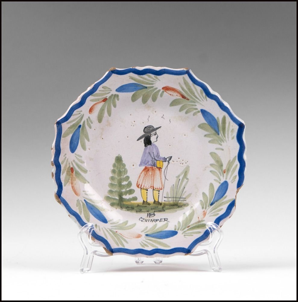 HB Quimper French Faience Plate (1 of 2)