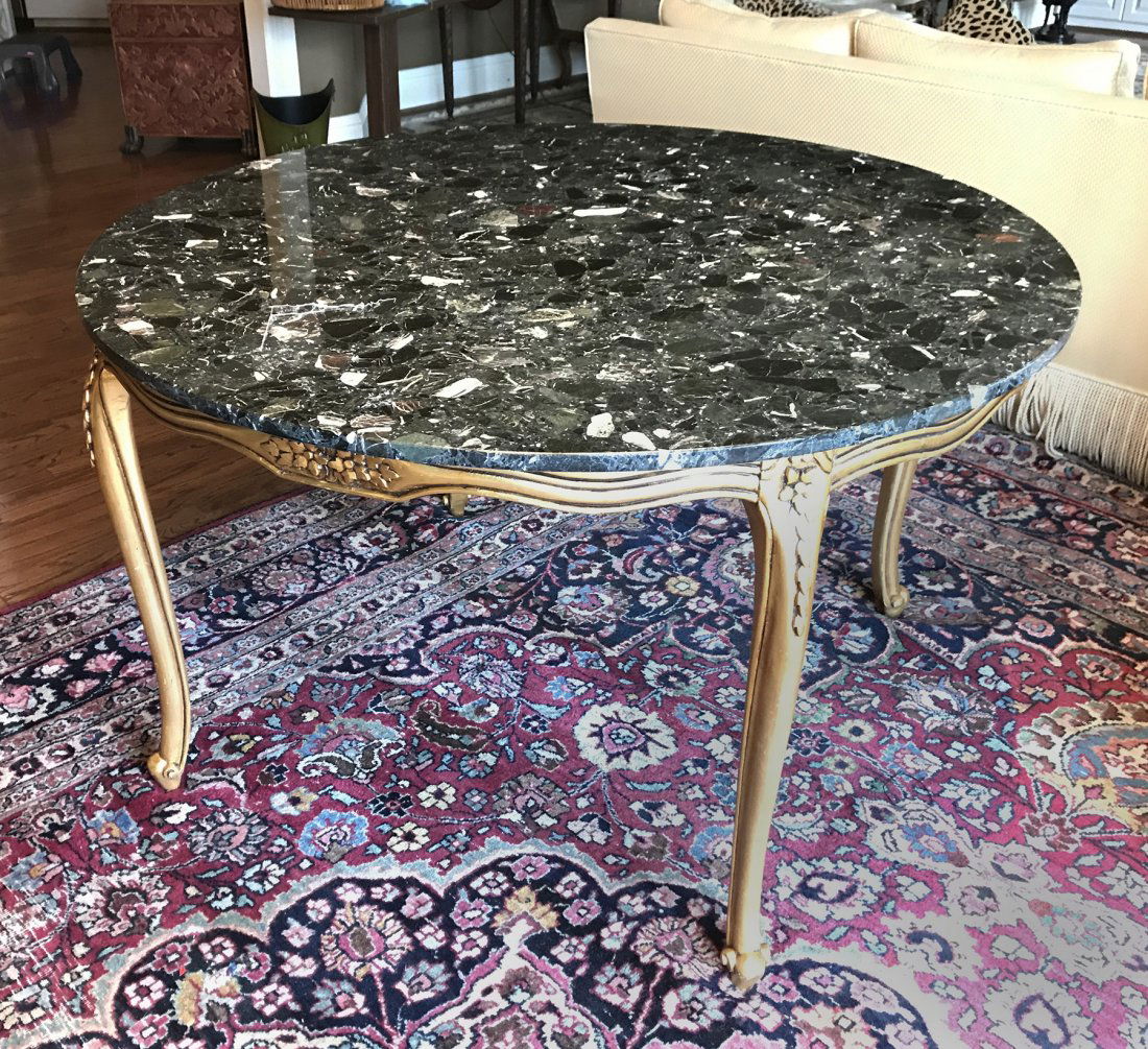 Giltwood Carved Breakfast Table Marble Top (1 of 2)
