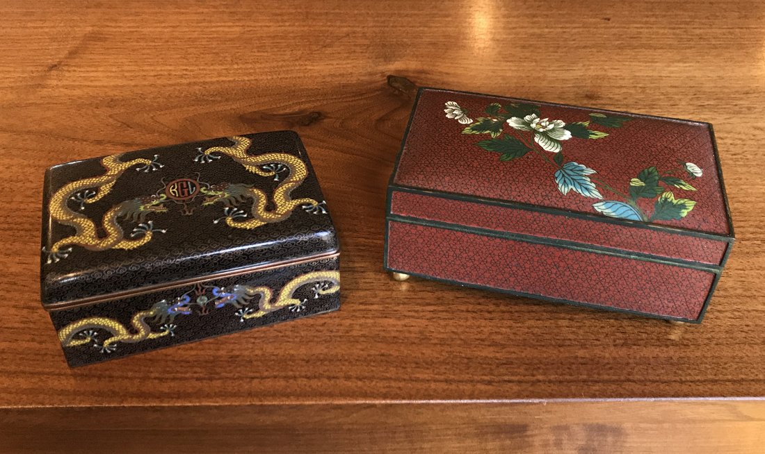 A collection of 2 Chinese Cloisonne Boxes (1 of 5)