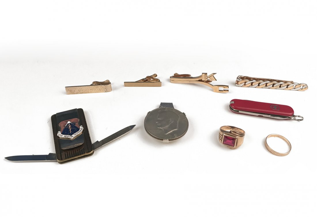 A Collection of Money Clips, Tie Clips, and Rings (1 of 5)