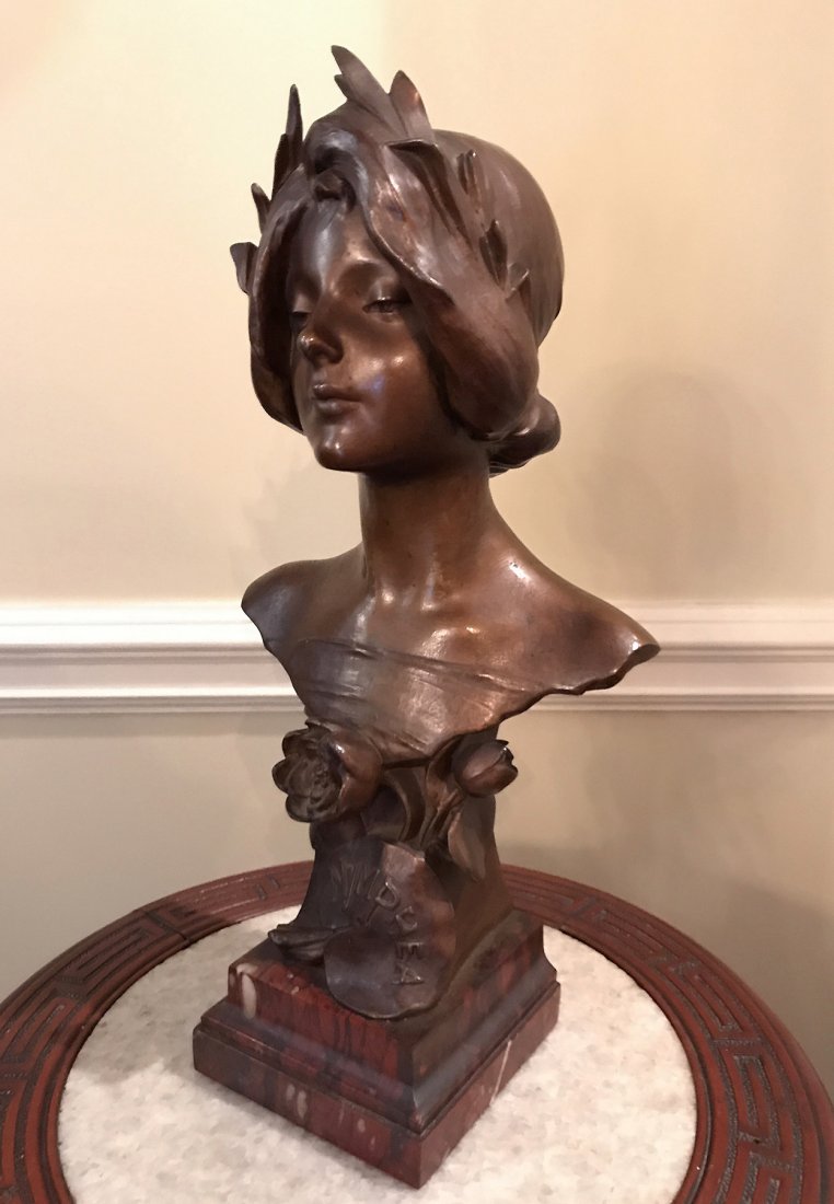Spelter Bust Of Nymphea (1 of 6)
