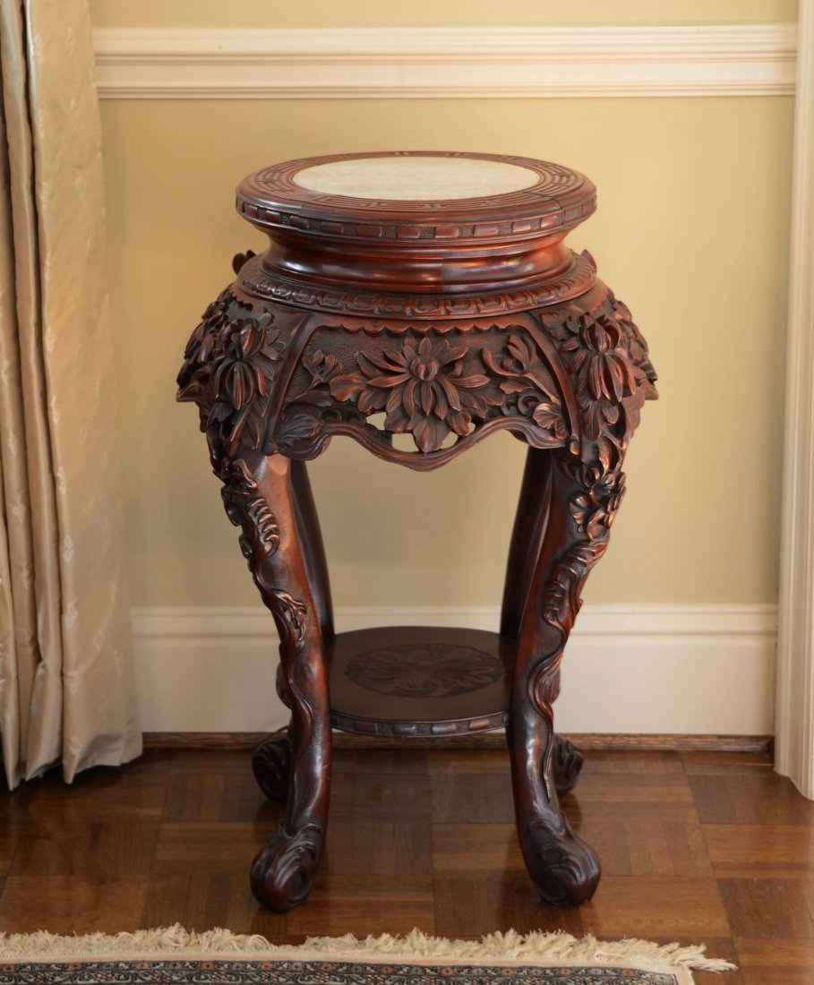 Nicely Carved Chinese Plant Stand (1 of 5)