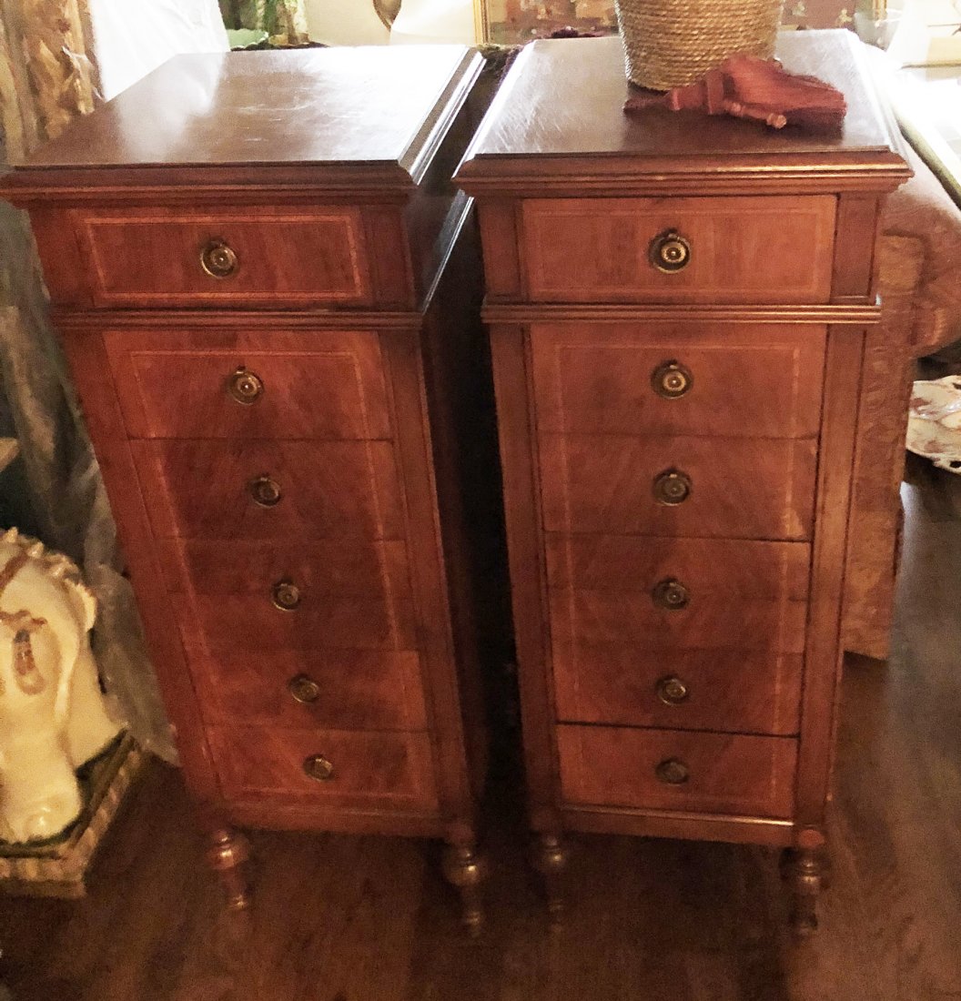 Pair of French Regency Style Semanier Chests (1 of 3)