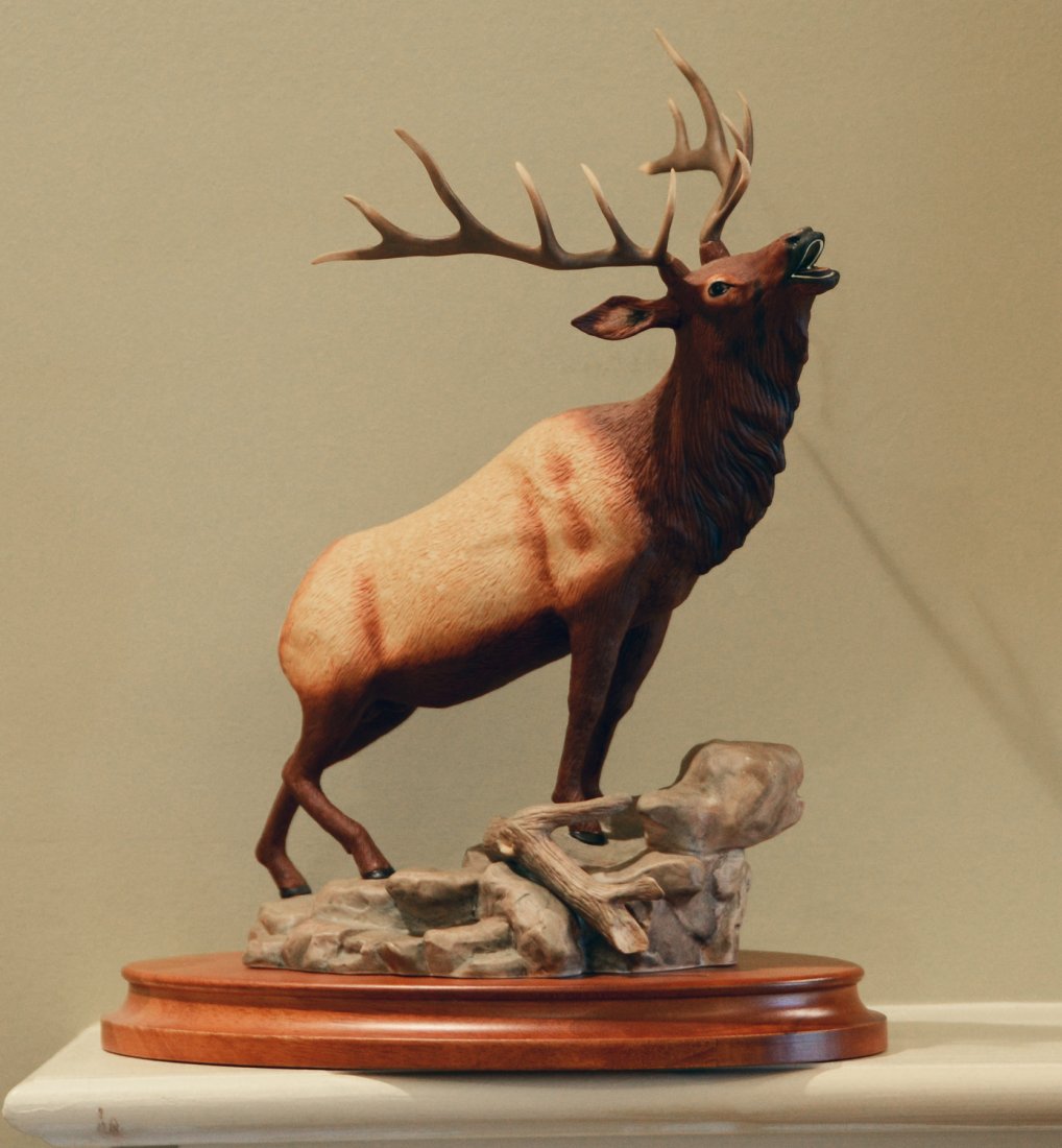 Porcelain Elk by The Franklin Mint, "The Challenger" (1 of 5)