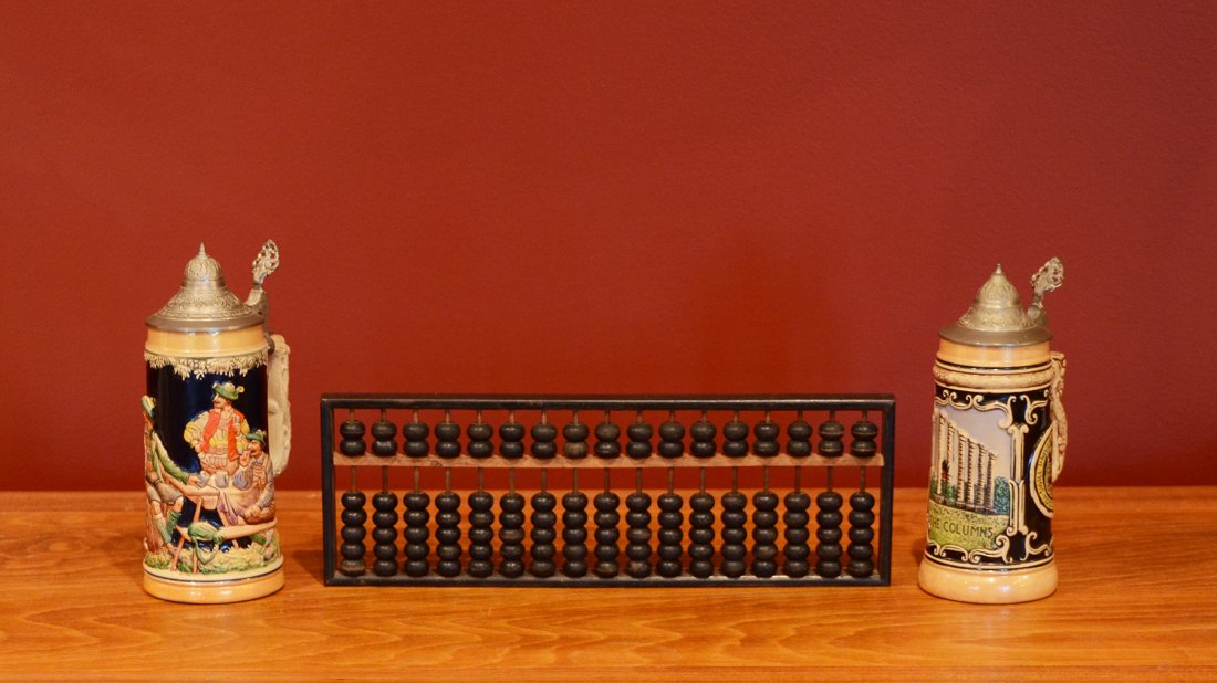 Collection of 3 Decorative Items; Abacus, Steins (1 of 4)