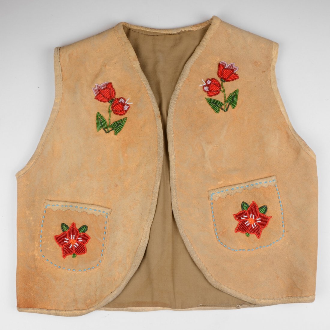 Shoshone Young Man's Beaded Buckskin Vest (1 of 8)