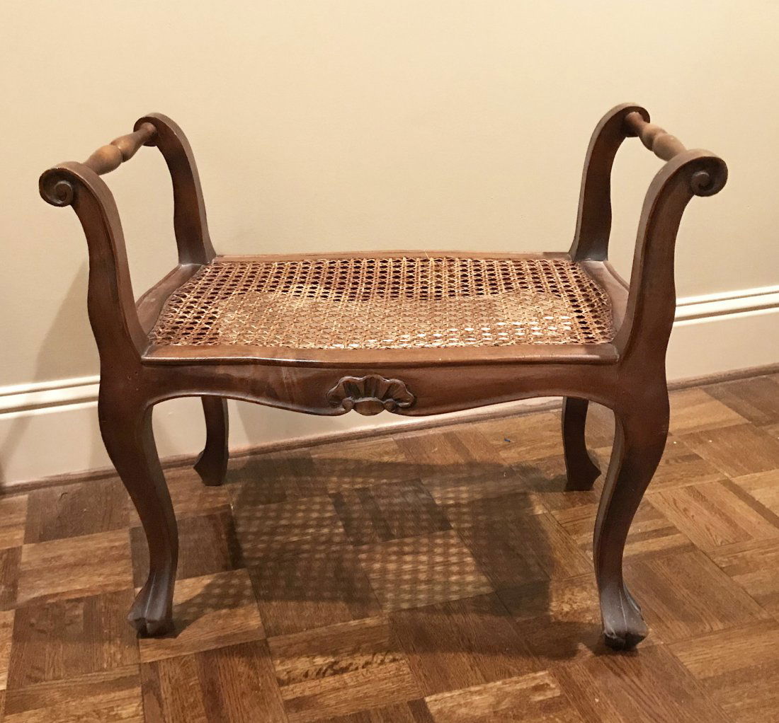 Italian Carved Window Bench Cane Seat (1 of 2)