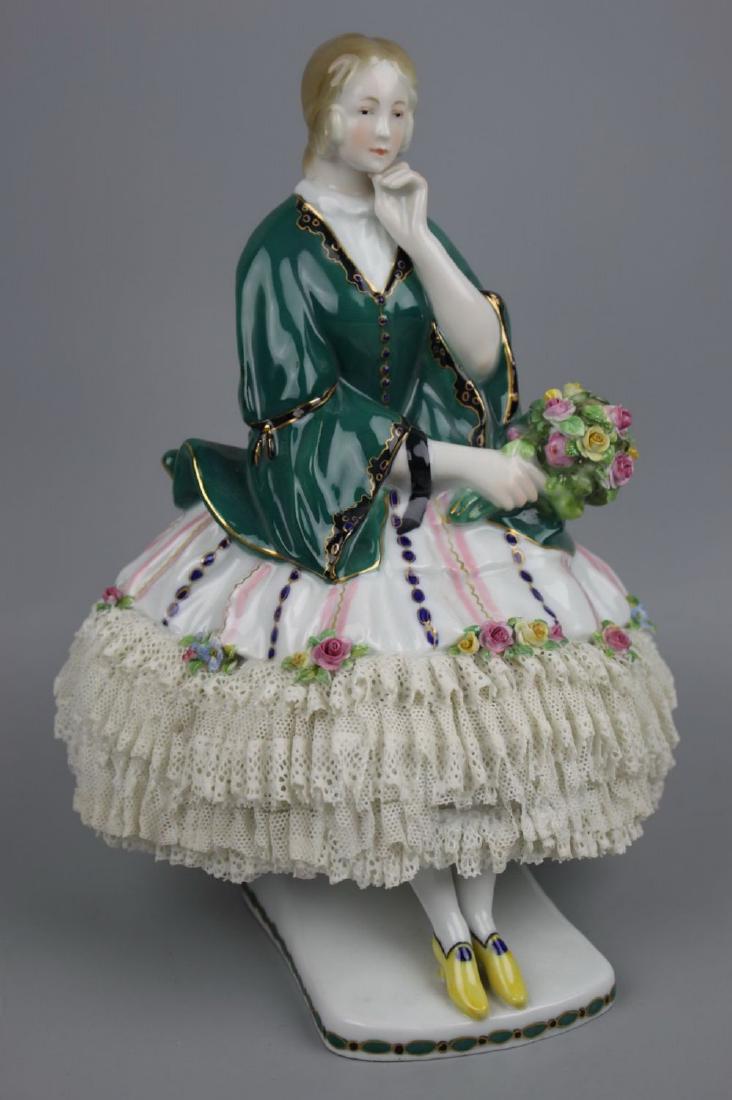 Dresden Volkstedt Karl Ens figurine "Lady with Flowers" (1 of 10)