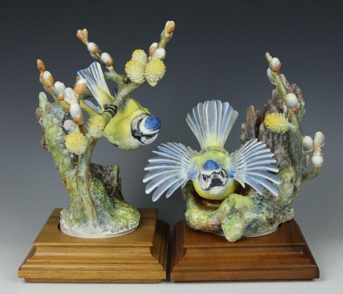 Royal Worcester 2 Figurines "Blue Tits and Willow" (1 of 10)