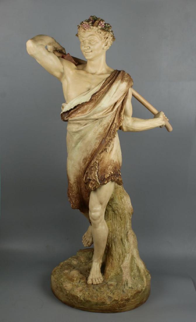 29" 19C Royal Worcester Hadley figurine "Satyr with (1 of 10)