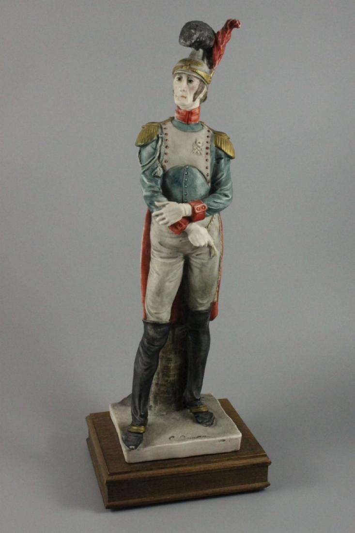 Giuseppe Armani Figurine Napoleonic Soldier: MANUFACTURE: Florence - Giuseppe Armani (Italy) NAME: Napoleonic Soldier NUMBER: - ISSUED: 1970-th CONDITION: Perfect. No chips, no cracks. NO BOX. HEIGHT: 11 inch / 28 cm WIDTH: 4 inch / 10 cm DEEP: 