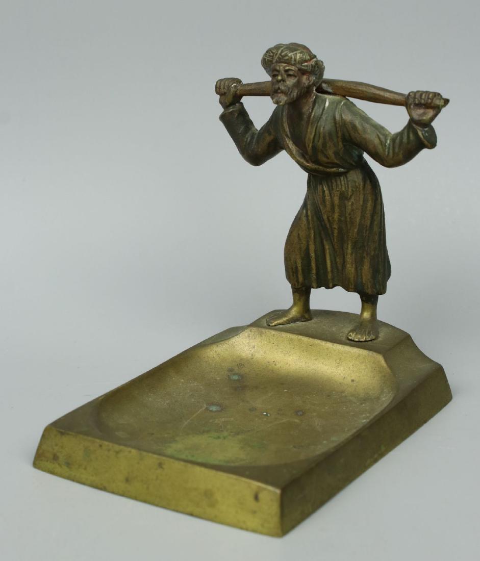 Antique Austrian bronze ashtray "Eastern Water Carrier" (1 of 10)