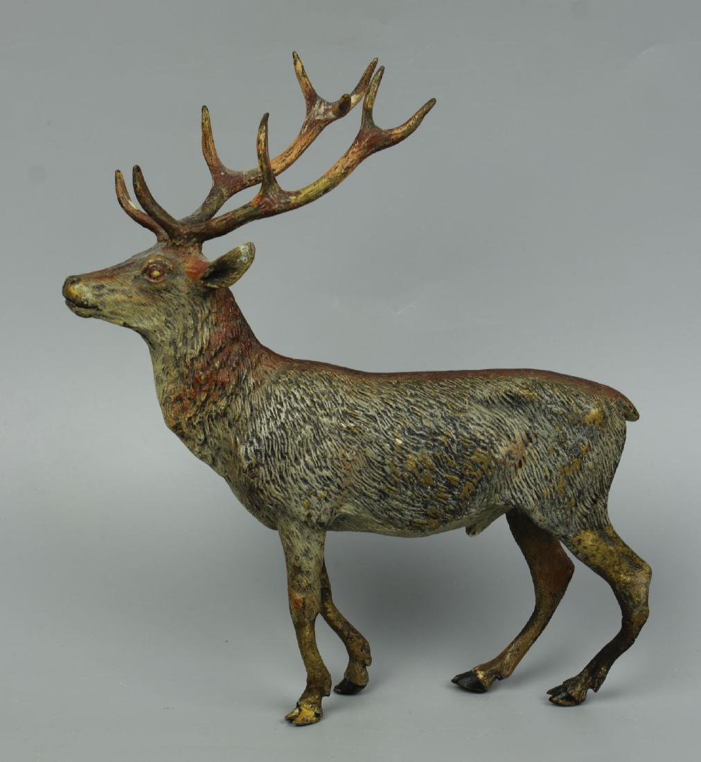 Antique Austrian Bronze Deer Stag cold painted (1 of 10)