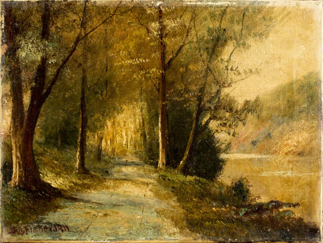 D A Fisher (ME,CA,1867-1940) oil painting antique (1 of 10)