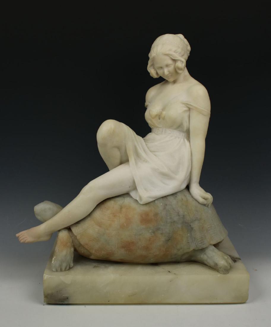 Giuseppe Gambogi Alabaster art deco figure "Woman on (1 of 10)