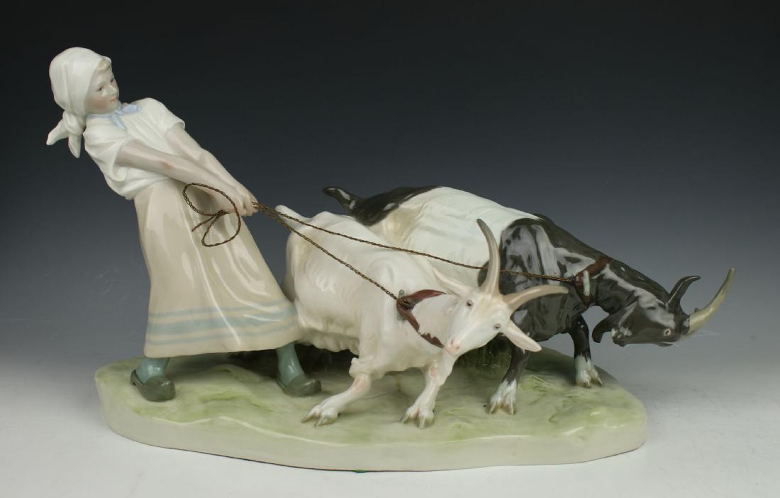 17" Meissen Figurine W200 "Girl with Goats" (1 of 10)