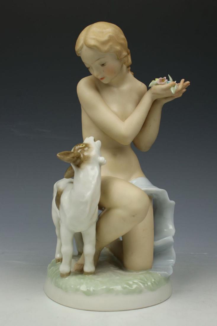 Hutschenreuther Figurine "Girl with Goat" (1 of 10)